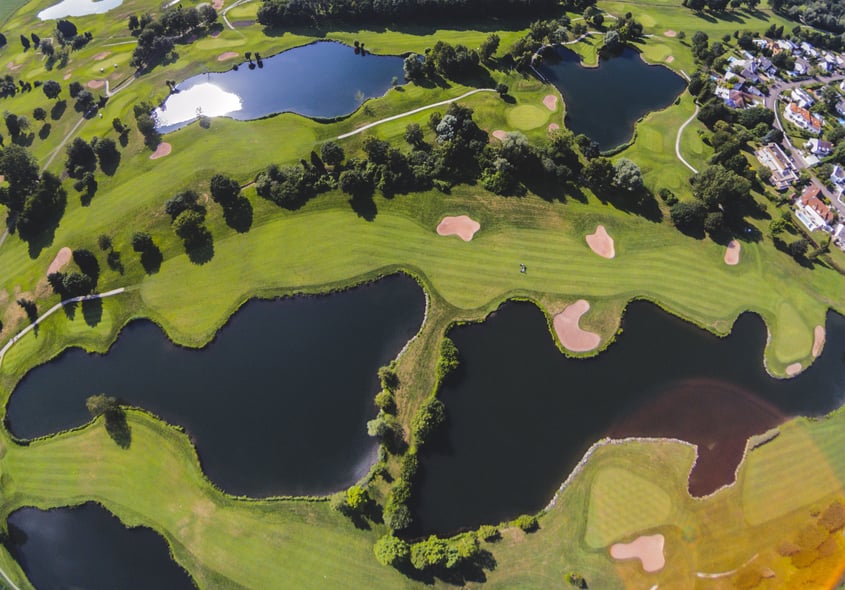 Retention ponds are often an integral part of water quality management for golf courses and stormwater management planning.